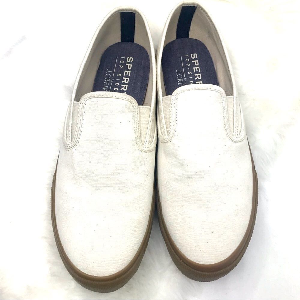 Sperry Top- Sider For J. Crew Cream Slip On Deck … - image 1
